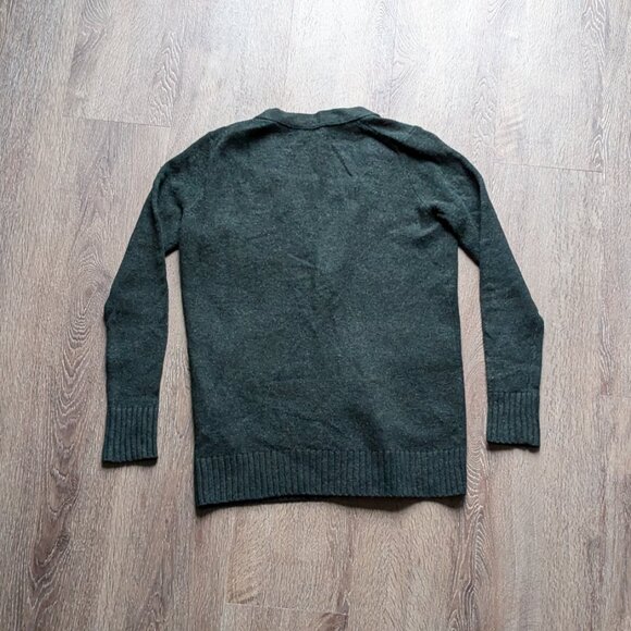 Deep Green Madewell V-Neck Long Cardigan Grandpa Professor Style XS - Picture 6 of 7